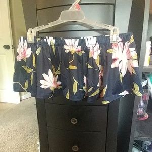 Small 2 piece Hawaiian off shoulder top and skirt